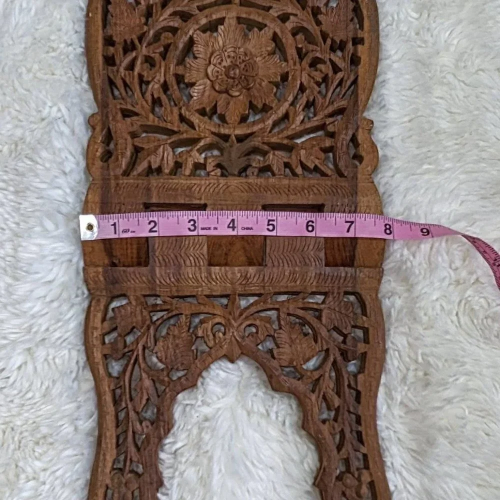 Carved Wooden Rehal Book Stand